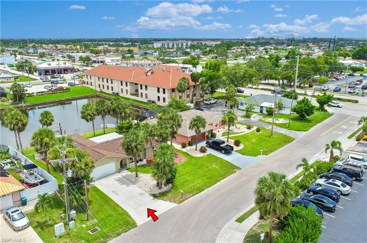 Aerial view of residential area