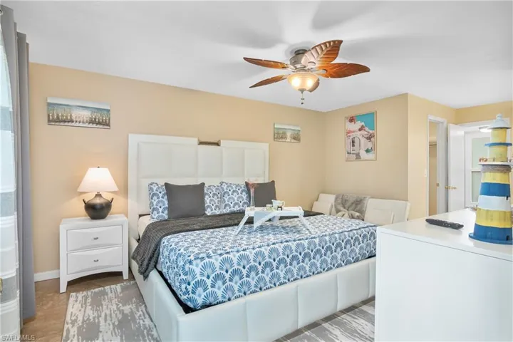 Bedroom with a ceiling fan