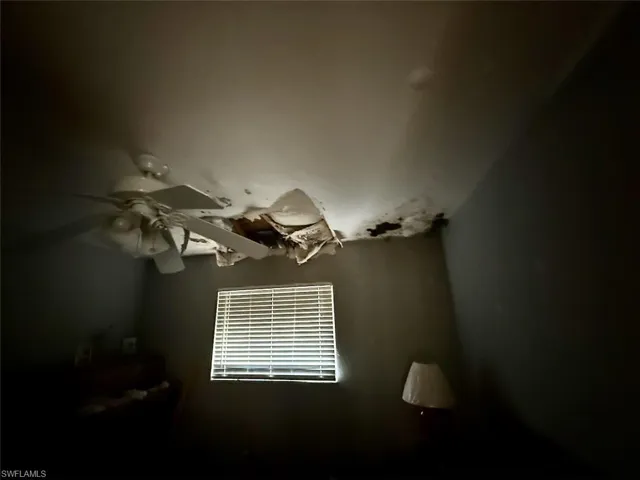 Detailed view of a ceiling fan