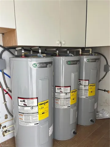 Utility room with water heater and gas water heater