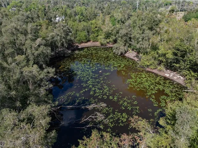 Bird's eye view of a nearby body of water