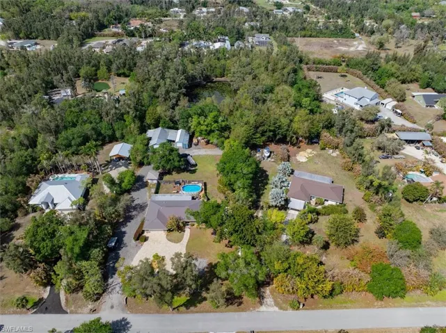Aerial perspective of suburban area