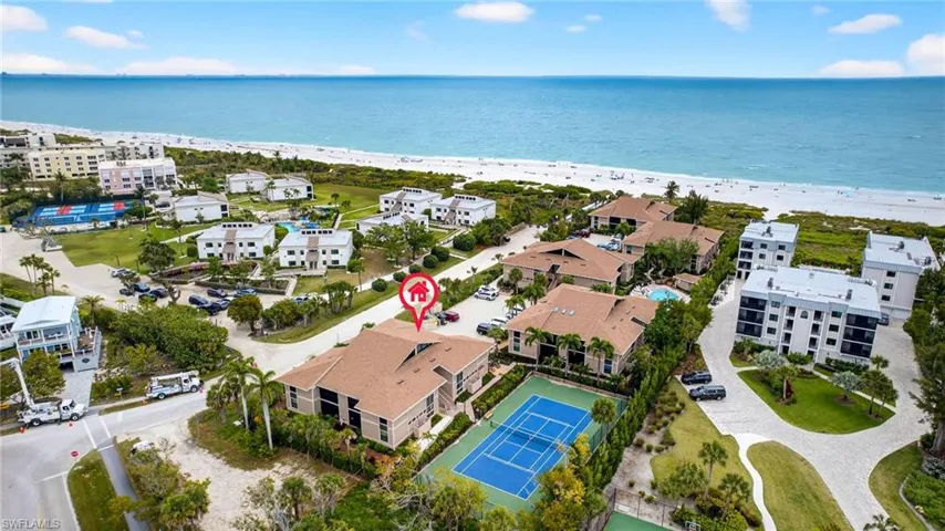 Bird's eye view of expansive beach