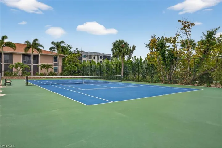 View of tennis court
