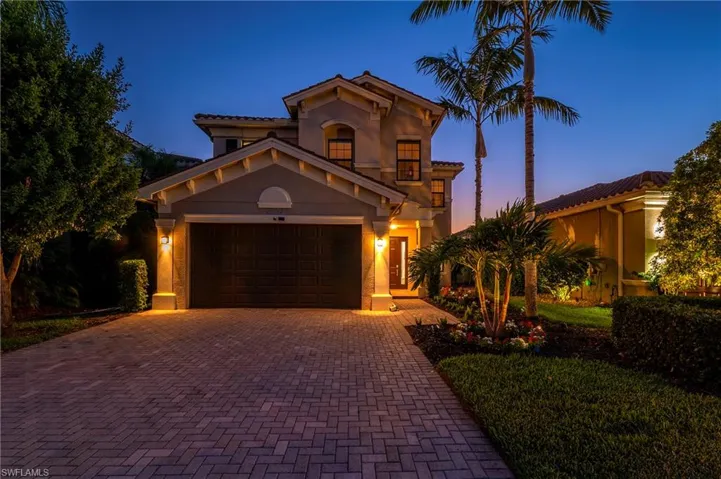 Sunset front of house