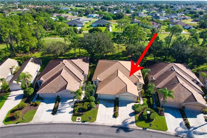 Aerial perspective of suburban area