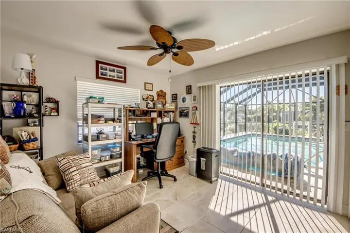 Office space featuring ceiling fan