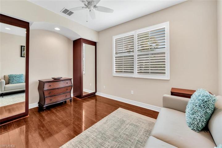 Guest bedroom with amazing closet space.