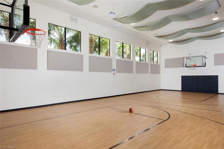 Indoor basketball and pickleball court.
