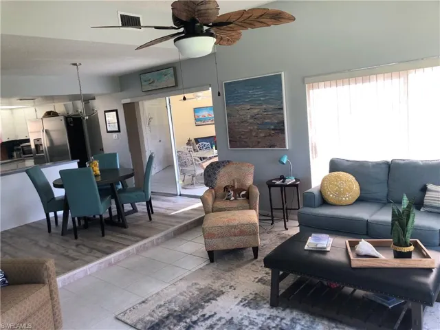 Living room and dining area
