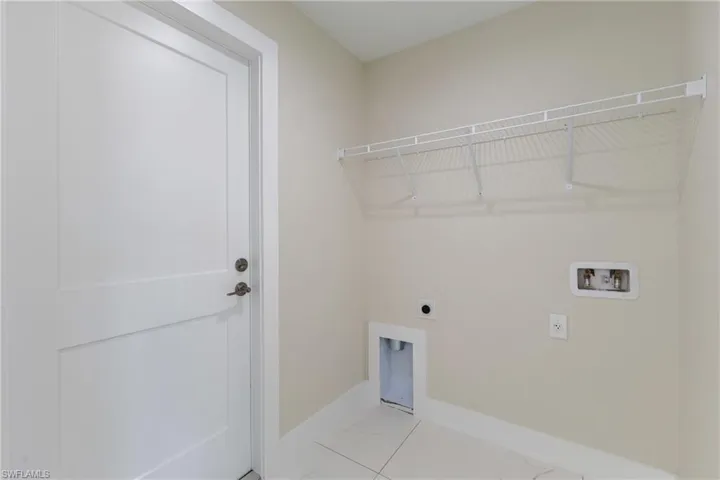 Laundry room with electric dryer hookup and washer hookup
