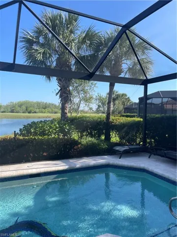 Pitcher Window Screened cage view of lake