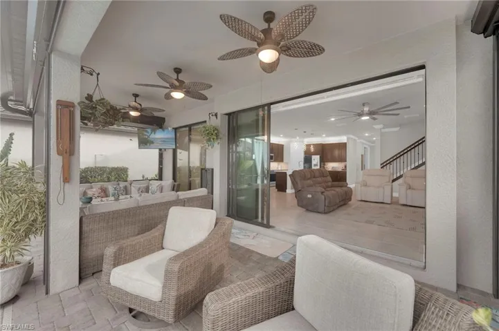 View of patio featuring an outdoor hangout area