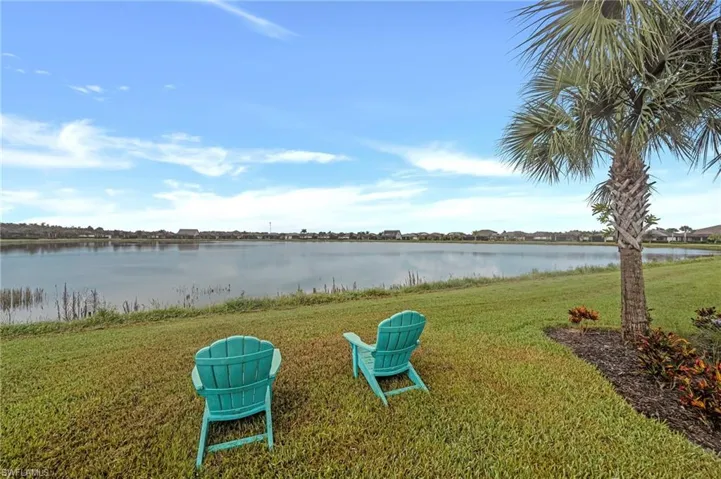Backyard overlooking lake