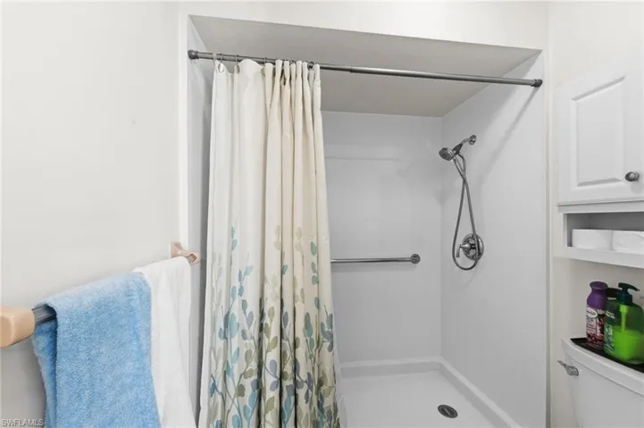 Custom installed walk in shower.