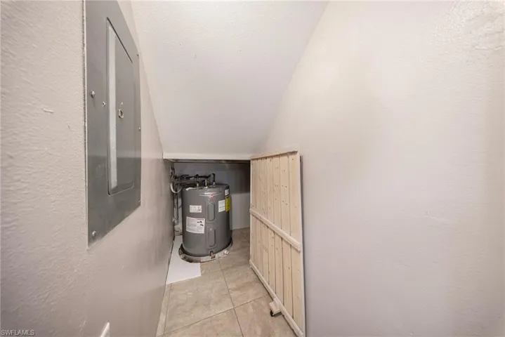 Utilities with electric water heater and electric panel