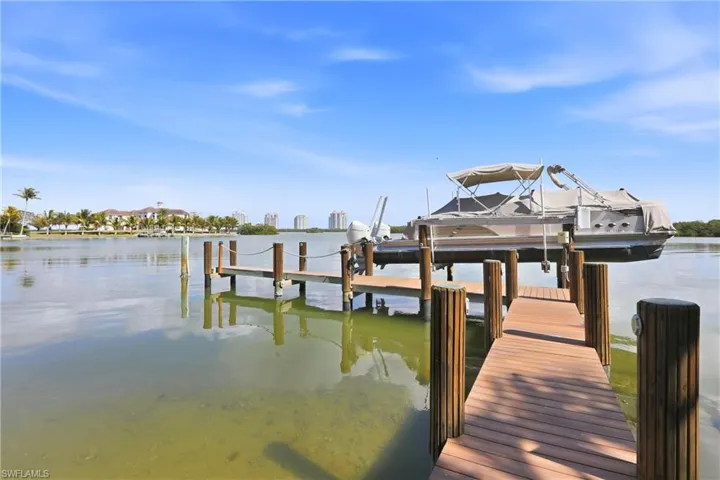 Large Dock with boat lif
