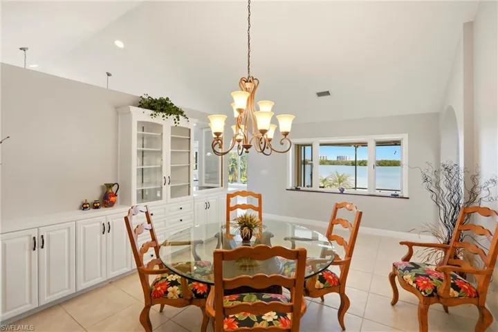 Family and friends will enjoy taking in the beautiful bay view when gathering for meals in the dining room.