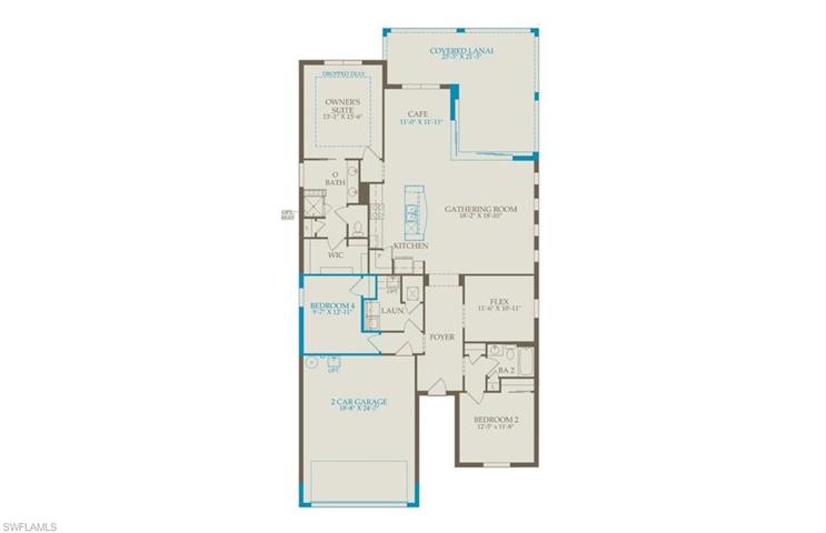 Floor plan configured with options being built
