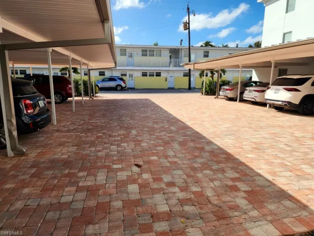 View of Parking with New Pavers