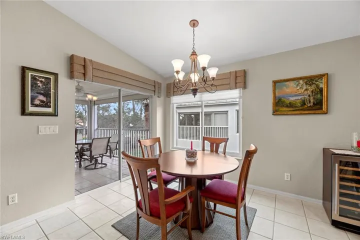 Spacious dinning area can accommodate a larger table if desired!