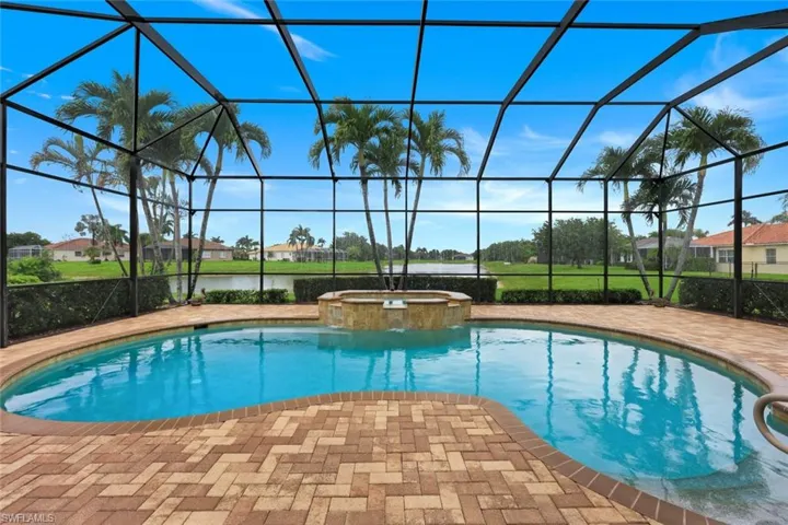 pool and spa overlooking the long lake view