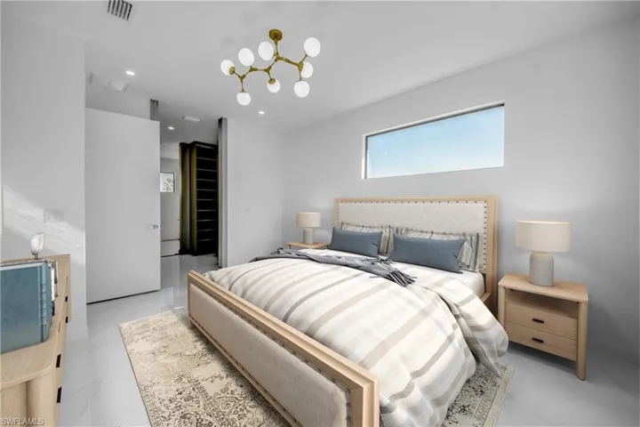 Virtually staged View of bedroom