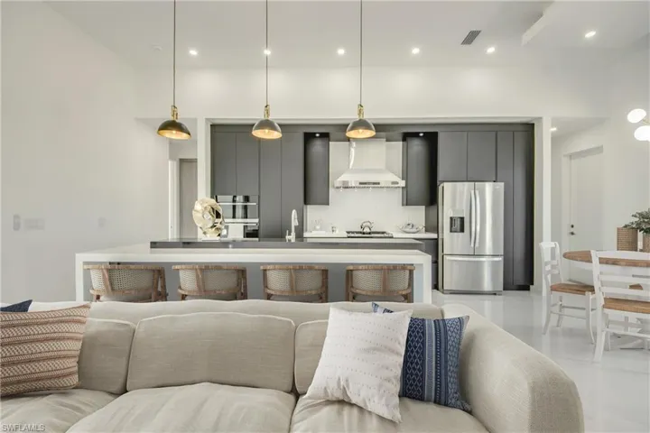 Virtually staged Living room with sink
