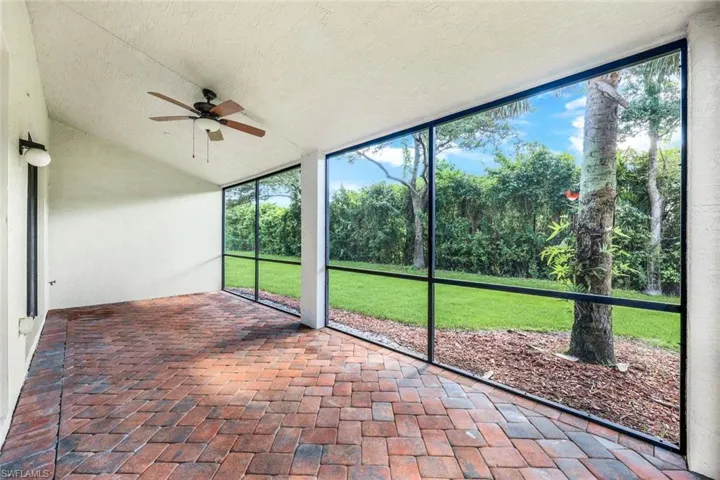 Screened lanai with brick pavers