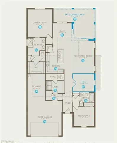 Floor plan configured with selected options