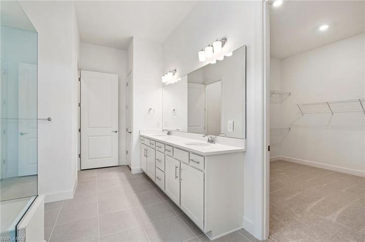 Primary bathroom leads to walk-in closet