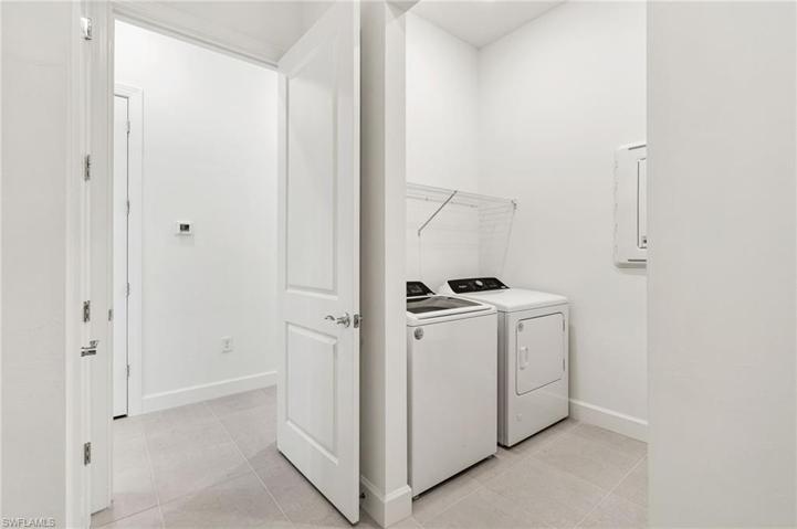 Laundry room is large; incl drop zone area & space for storage