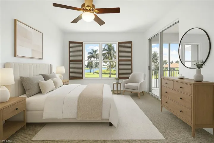 Primary bedroom virtually staged