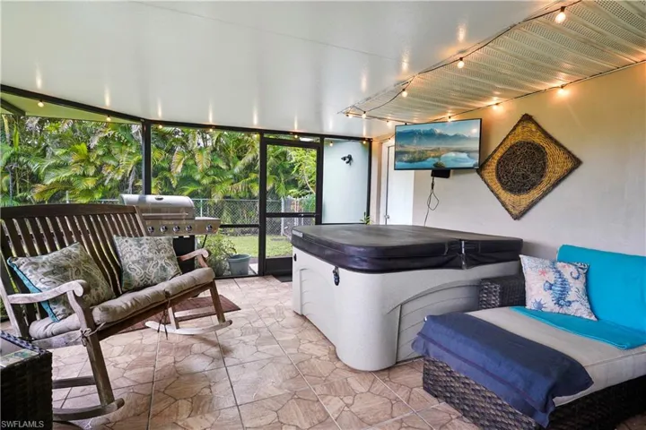 Hot tub stays, is not warranteed. All furniture is negotable.