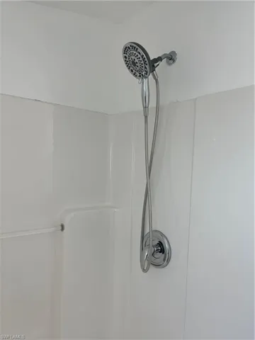 Bathroom view of a shower