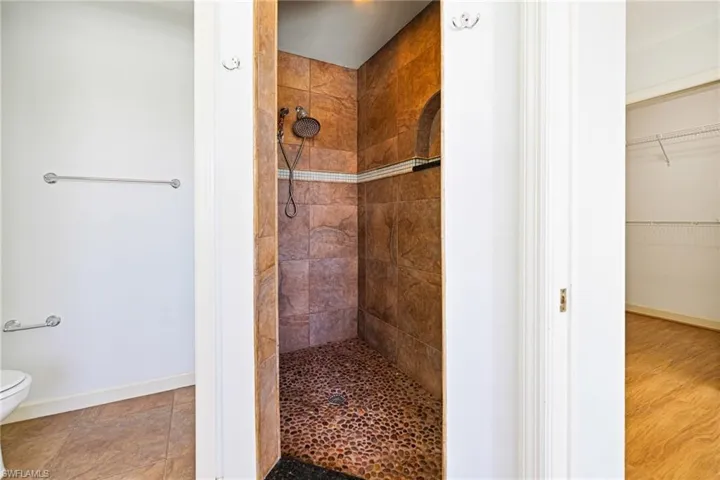 Master bath with tile shower