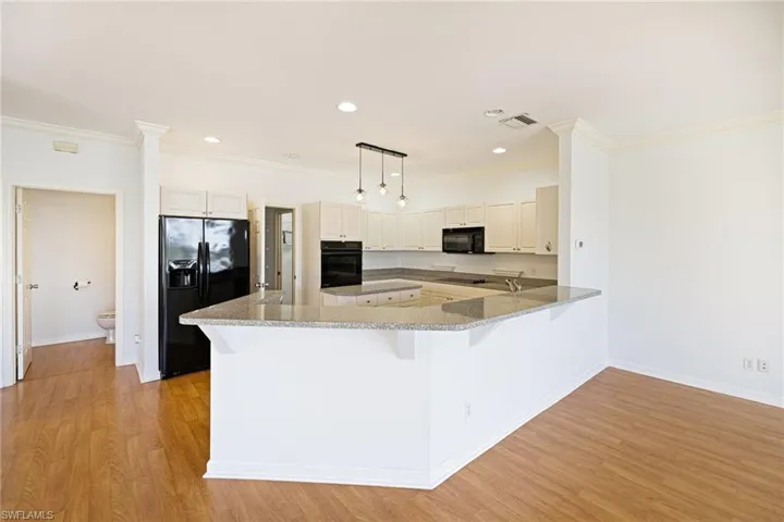Kitchen area open to living area