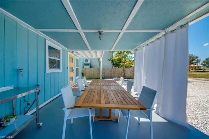 View of patio featuring outdoor dining area