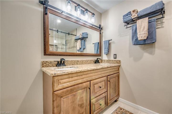 Dual vanities and a very functional space in the master bathroom!