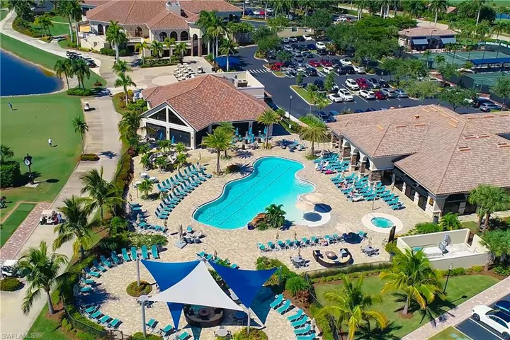 Aerial view of the lake by the amenities resort style pool