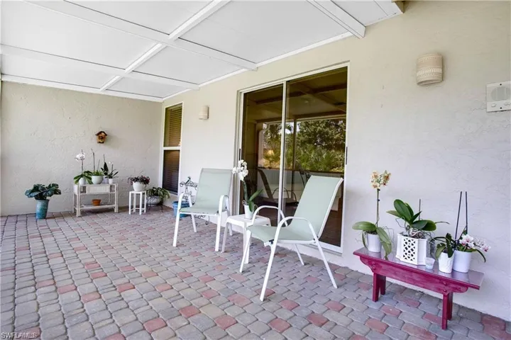Spacious pavered and covered lanai.