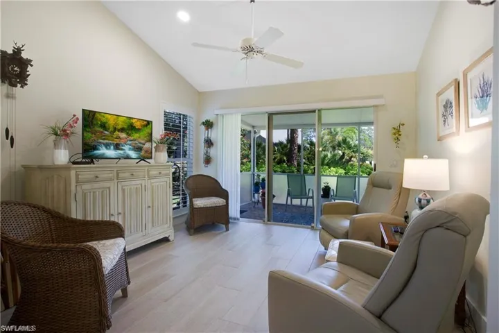 Sliders lead out to the private lanai.
