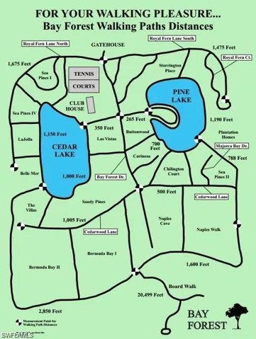 Miles of walking paths within Bay Forest.