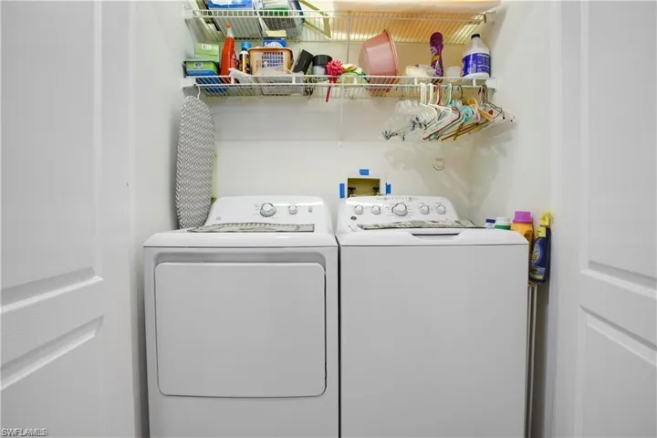 Laundry closet on the first floor.