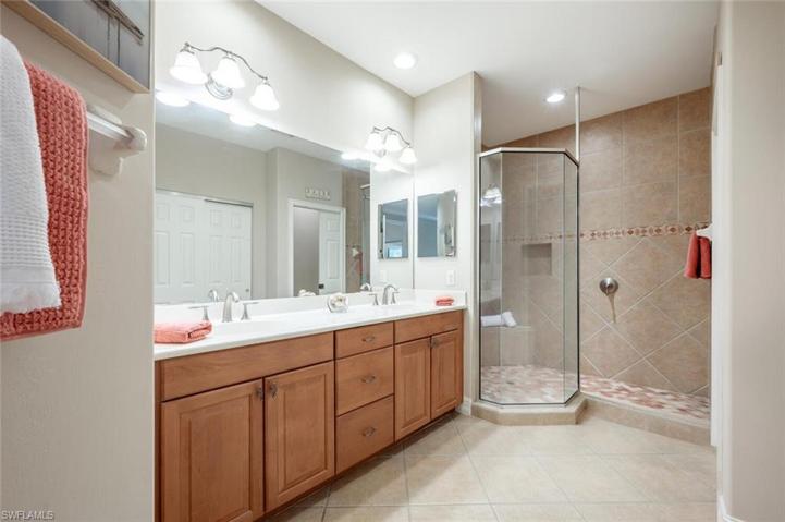 Owner's Bathroom. Walk-In Shower + Double & Linen Closets for Additional Storage.