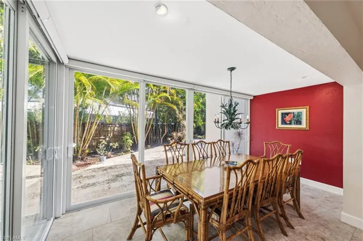 Dining area featuring baseboards and expansive windows