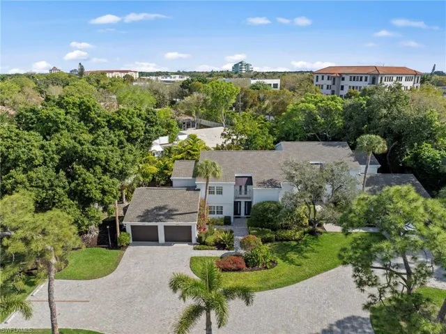 Aerial view of a tree filled landscape