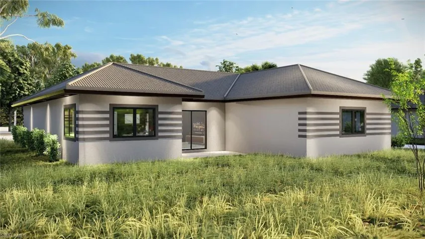 View of front facade with stucco siding