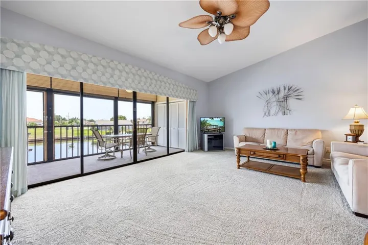 Screened lanai with water frontage
