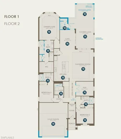 Floor plan with chosen structural options